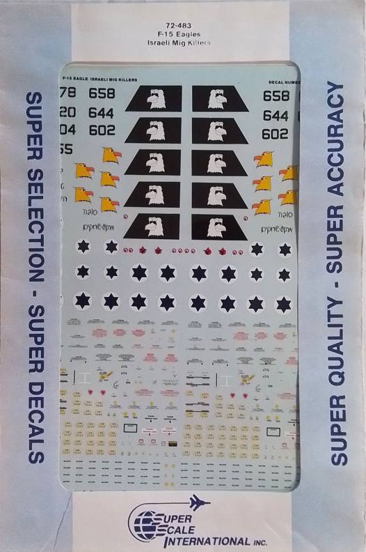 SUPER SCALE INTERNATIONAL 4118. 72483 F-15 EAGLES ISRAELI MIG KILLERS Discount Decals