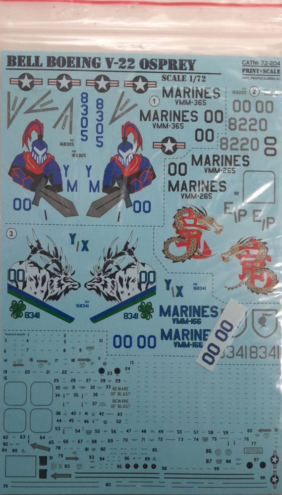 DISCOUNT DECALS 5652 72-204 BELL BOEING V-22 OSPREY PRINT SCALE Discount Decals
