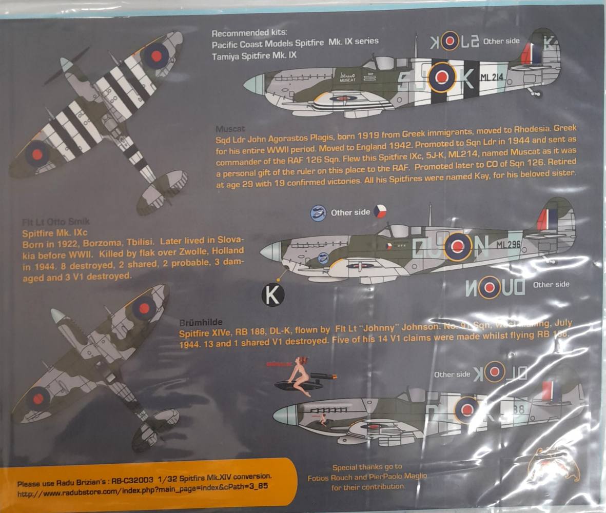 DISCOUNT DECALS 5838 32033 late mark spitfires ix xiv zotz Discount Decals