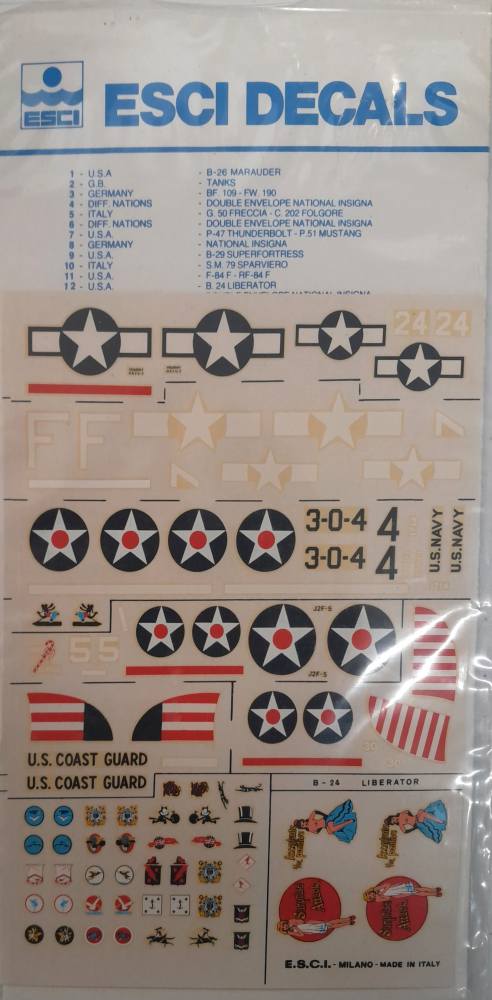 DISCOUNT DECALS 5873 B-24 LIBERATOR ESCI Discount Decals