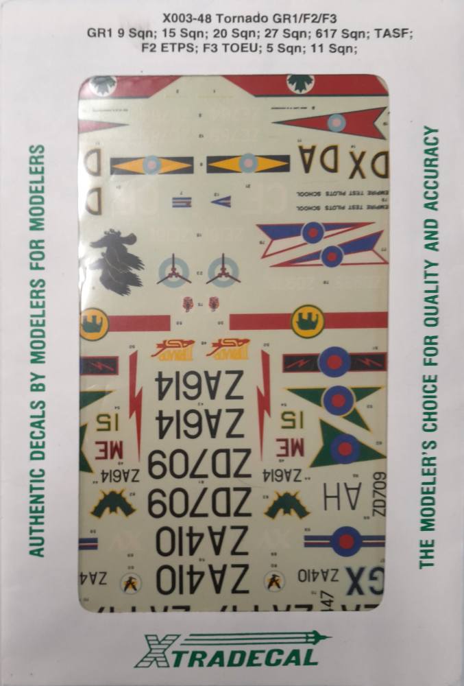 DISCOUNT DECALS 6007 X003-48 TORNADO GR1/F2/F3 Xtradecal Discount Decals