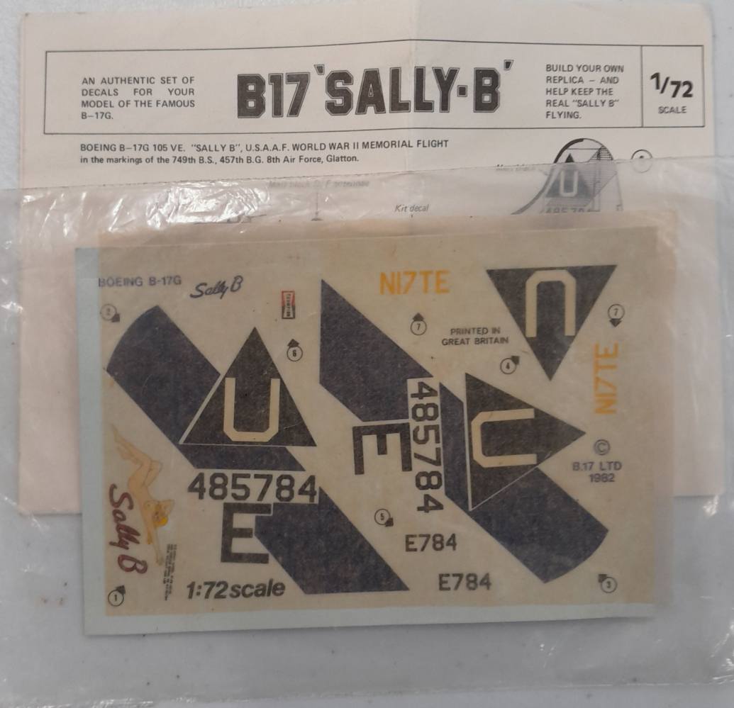 DISCOUNT DECALS 6191 B17 SALLY-B B.17 LTD Discount Decals