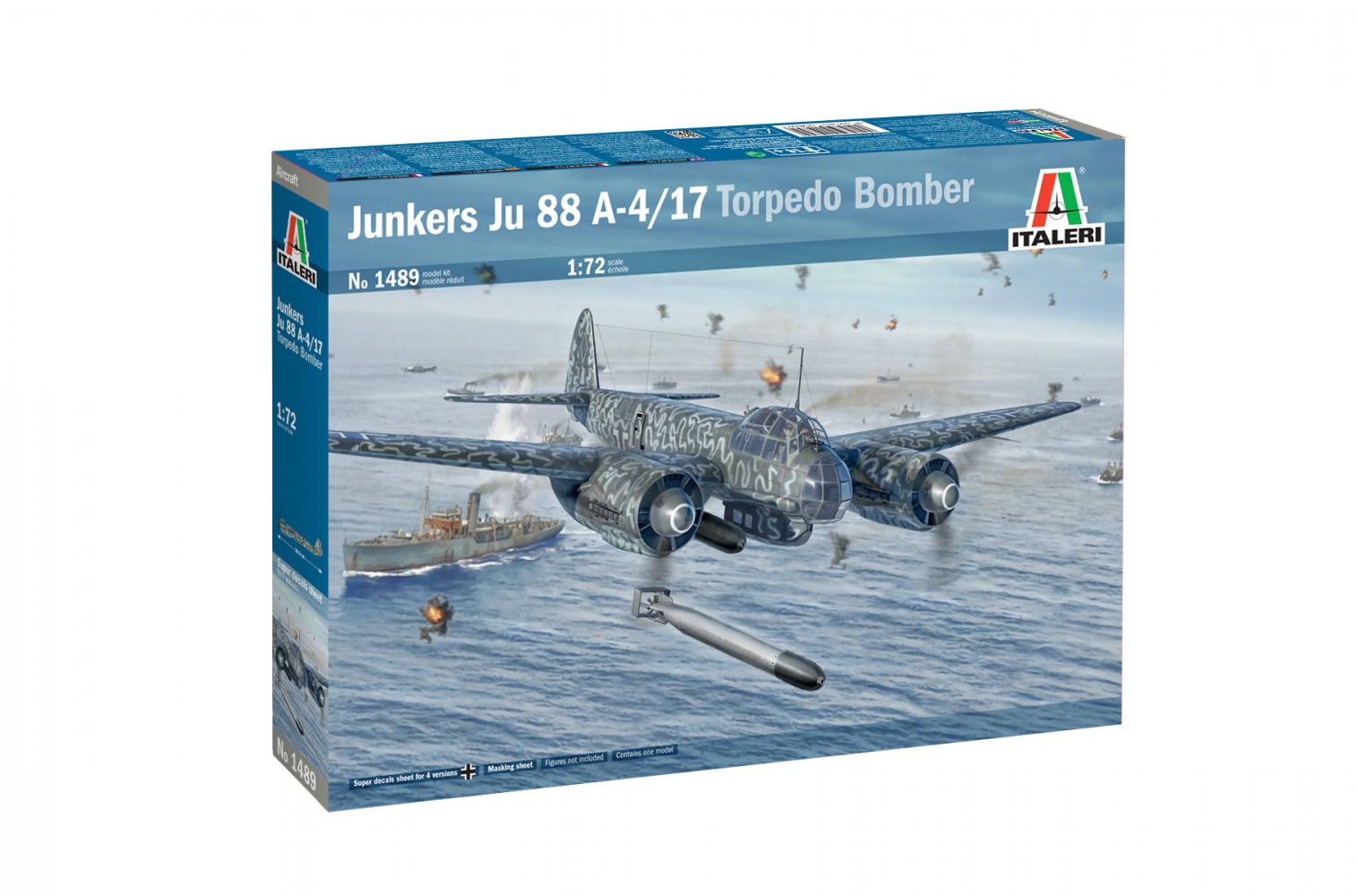 ITALERI 1489 JUNKERS JU 88 A-4/17 TORPEDO BOMBER Aircraft Model Kits