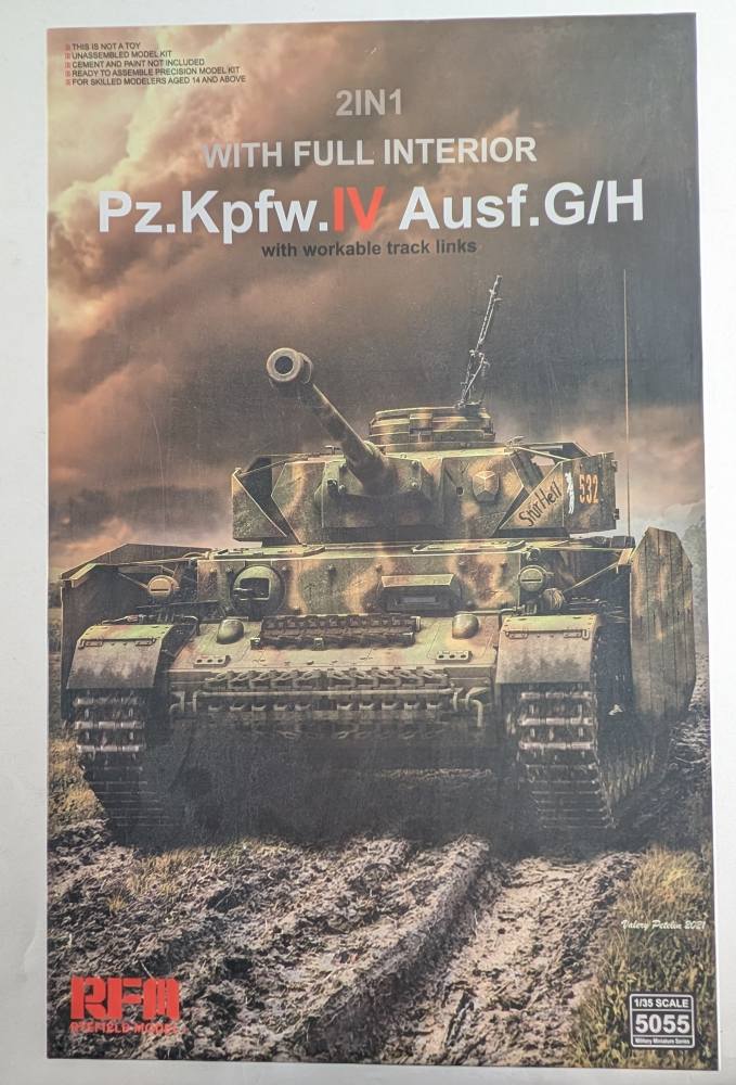 RYE FIELD MODEL 5055 PZ.KPFW.IV AUSF.G/H WITH FULL INTERIOR Military Model Kits