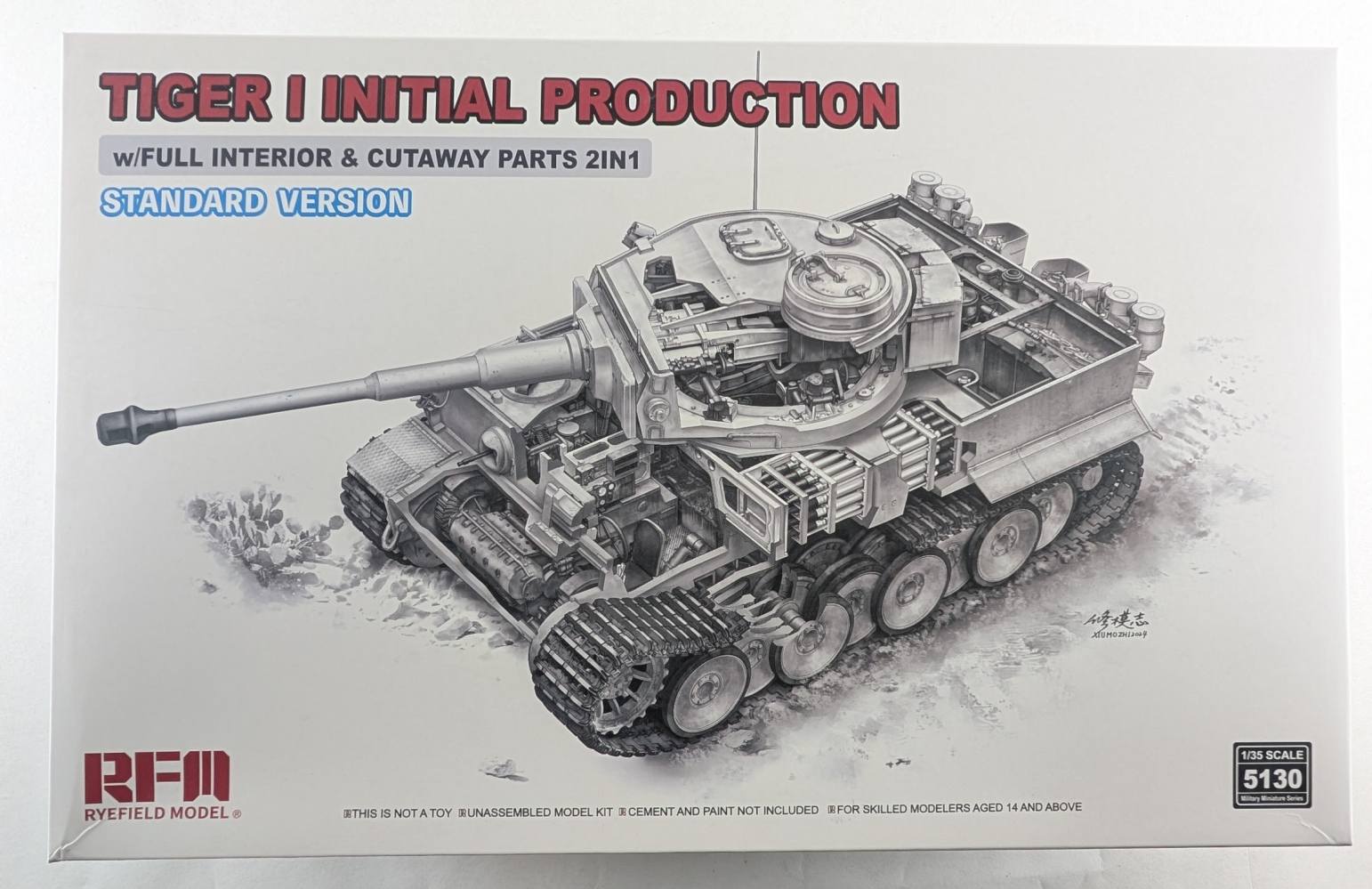 RYE FIELD MODEL 5130 TIGER I INITIAL PRODUCTION WITH FULL INTERIOR Military Model Kits