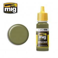 AMMO BY MIG JIMENEZ  0058 LIGHT GREEN KHAKI 17ml ACRYLIC PAINT FOR BRUSH   AIRBRUSH