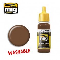 AMMO BY MIG JIMENEZ  0107 WASHABLE EARTH 17ml ACRYLIC PAINT FOR BRUSH   AIRBRUSH