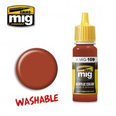 AMMO BY MIG JIMENEZ  0109 WASHABLE RUST 17ml ACRYLIC PAINT FOR BRUSH   AIRBRUSH