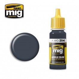 AMMO BY MIG JIMENEZ  0204 MEDIUM GUNSHIP GREY 17ml ACRYLIC PAINT FOR BRUSH   AIRBRUSH