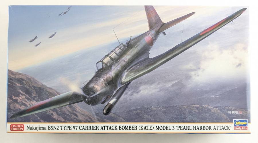 HASEGAWA 1/72 07472 NAKAJIMA B5N2 TYPE 97 CARRIER ATTACK BOMBER  KATE  MODEL 3 PEARL HARBOR ATTACK