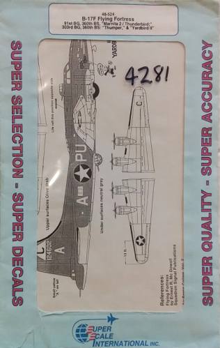 DISCOUNT DECALS 1/48 5959. 48-524 B-I7F FLYING FORTRESS