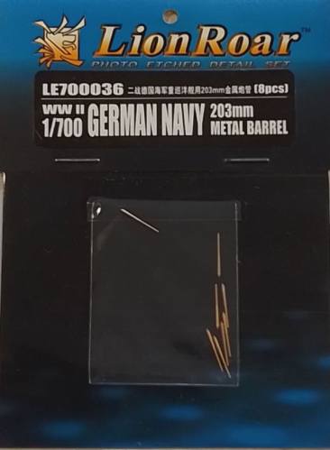 LION ROAR 1/72 LE700036 WW II GERMAN NAVY  203MM METAL BARREL