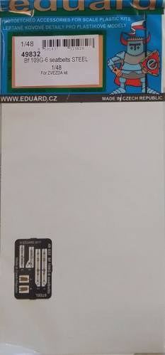 EDUARD 1/48 49832 BF 109G-6 SEALBELTS STEEL FOR ZVEZDA KIT