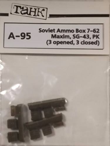 TANK  A-95 SOVIET AMMO BOX 7-62 MAXIM  SG-43 PK  3 OPENED  3 DOSED 