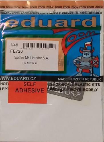 EDUARD 1/48 FE720 SPITFIRE MK I INTERIOR S.A FOR AIRFIX KIT