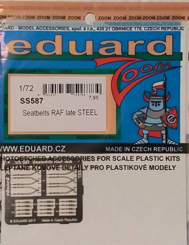 EDUARD 1/72 SS587 SEATBELTS RAF LATE STEEL