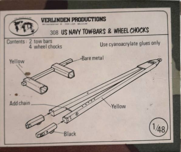 VERLINDEN PRODUCTIONS 1/48 308 US NAVY TOW-BARS   WHEEL CHOCKS