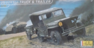 HELLER 1/35 81105 US 1/4 TON TRUCK   TRAILER