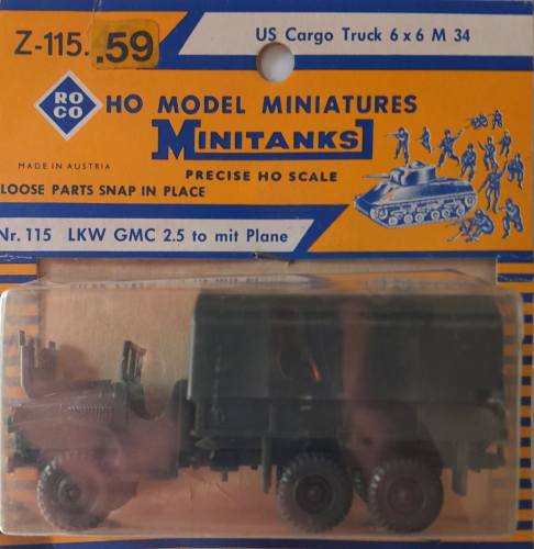 ROCO  Z-115 LKW GMC 2.5 TO MIT PLANE