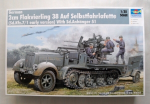 TRUMPETER 1/35 01523 2cm FLAK 38 Sd.Kfz 7/1 EARLY SD.ANHANGER 51