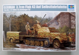 TRUMPETER 1/35 01527 Sd.Kfz 7/2 3.7cm FLAK 43 WITH SD.ANHANGER 52