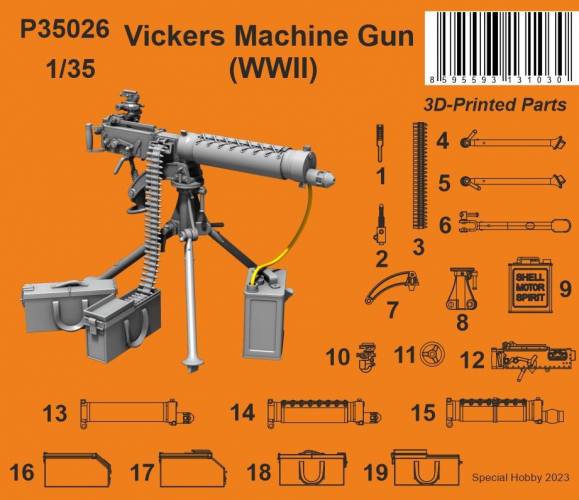 CMK 1/35 P35026 VICKERS MACHINE GUN WWII