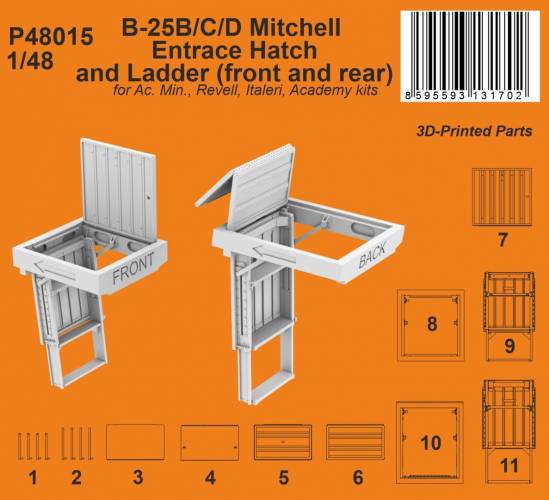 CMK 1/48 P48015 B-25B/C/D MITCHELL ENTRANCE HATCH AND LADDER