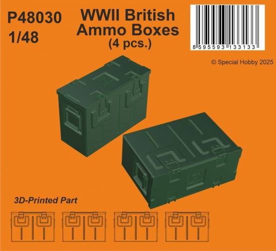 CMK 1/48 P48030 WWII BRISTISH AMMO BOXES  4 PCS 