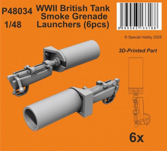 CMK 1/48 P48034 WWII BRITISH TANK SMOKE GRENADE LAUNCHERS  6 PCS 