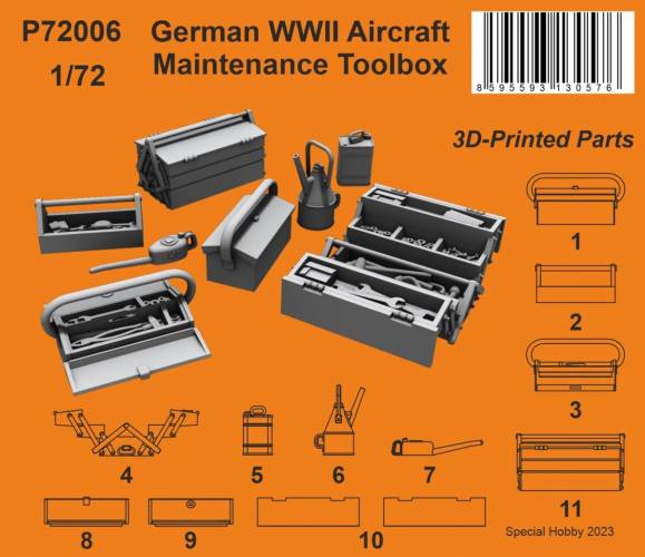 CMK 1/72 P72006 GERMAN WWII AIRCRAFT MAINTENANCE TOOLBOX