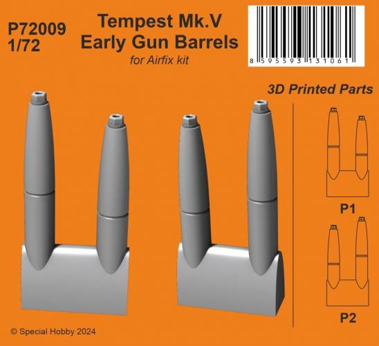 SPECIAL HOBBY 1/72 P72009 TEMPEST MK.V EARLY GUN BARRELS