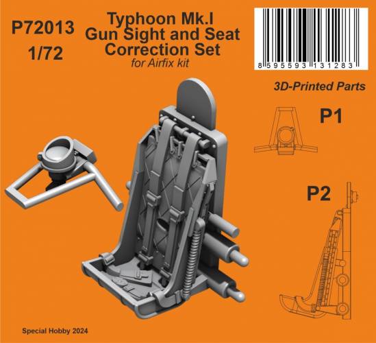 CMK 1/72 P72013 TYPHOON MK.I GUN SIGHT AND SEAT CORRECTION SET