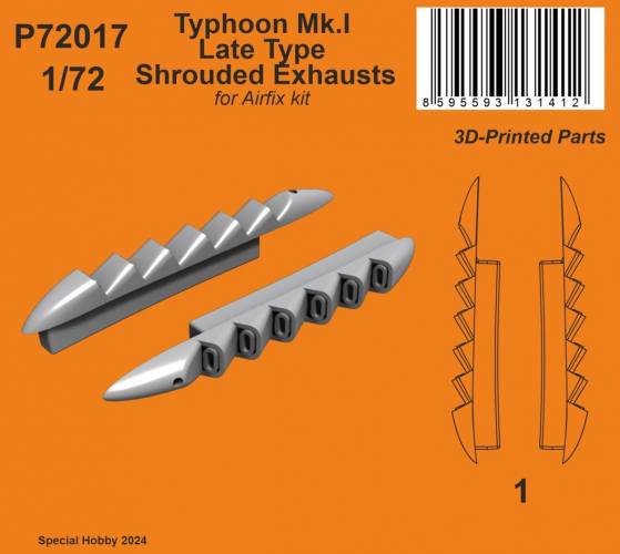 CMK 1/72 P72017 TYPHOON MK.I LATE TYPE SHROUDED EXHAUSTS