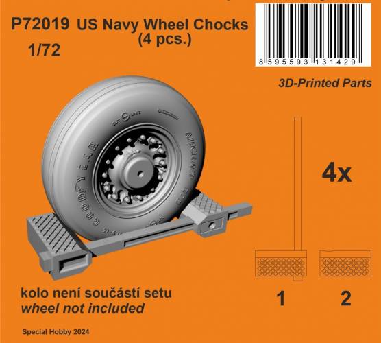 CMK 1/72 P72019 US NAVY WHEEL CHOCKS  4 PCS 