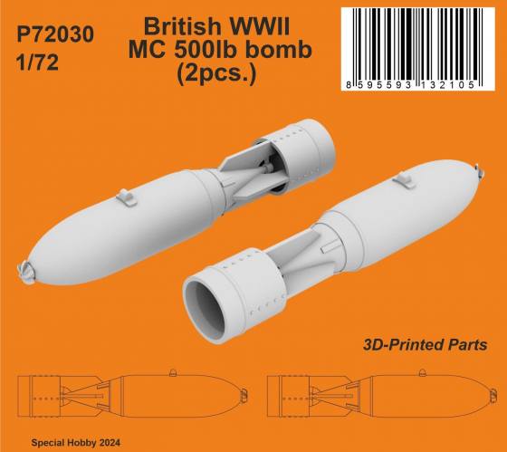 CMK 1/72 72030 BRITISH WWII MC 500LB BOMB
