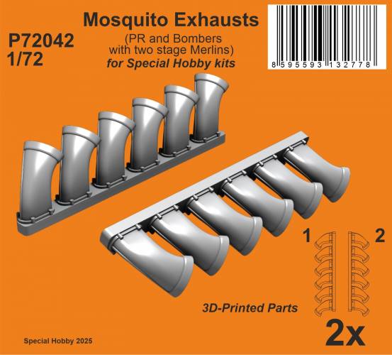 CMK 1/72 P72042 DE HAVILLAND MOSQUITO PR Mk.XVI EXHAUSTS