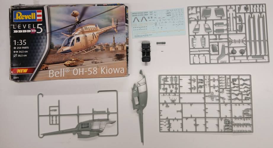 KINGKIT MODEL SCRAPYARD 1/35 REVELL 03871 BELL OH-58 KIOWA  NO CLEAR PARTS 