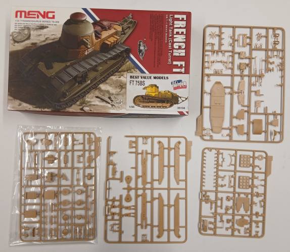 KINGKIT MODEL SCRAPYARD 1/35 MENG TS-008 FRENCH FT-17 LIGHT TANK  NO DECALS   INCOMPLETE INSTRUCTIONS 