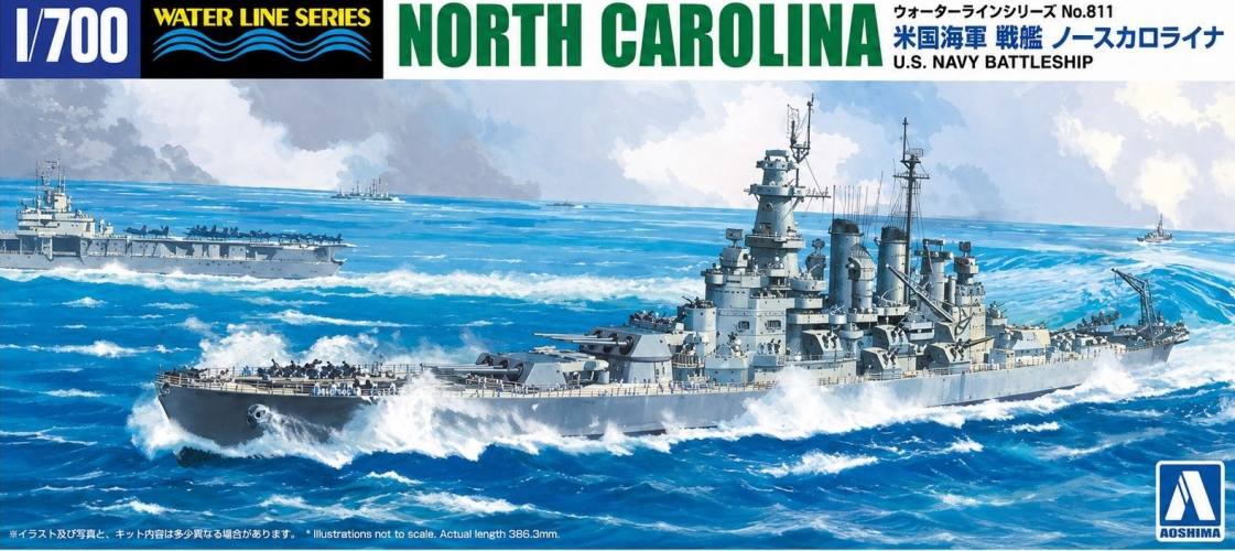 AOSHIMA 1/700 20394 NORTH CAROLINA US NAVY BATTLESHIP