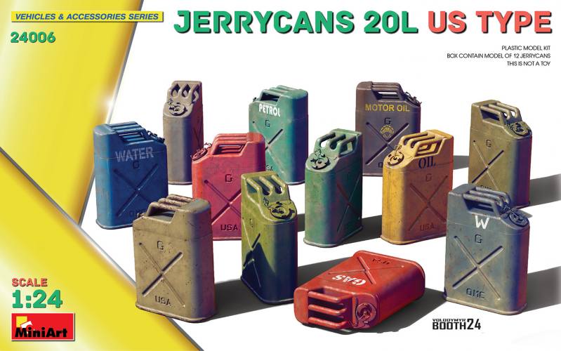 MINIART 1/24 24006 JERRYCANS 20L US TYPE