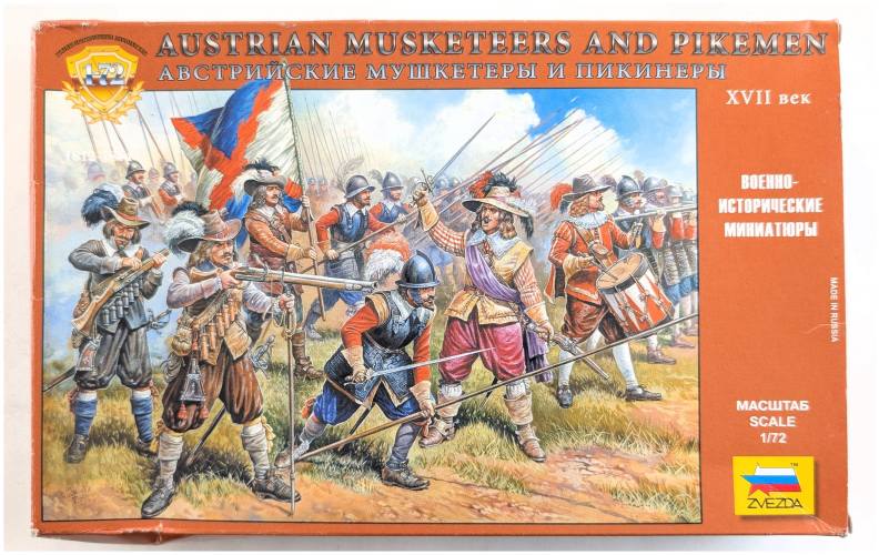 ZVEZDA MODELS 1/72 8061 AUSTRIAN MUSKETEERS AND PIKEMEN