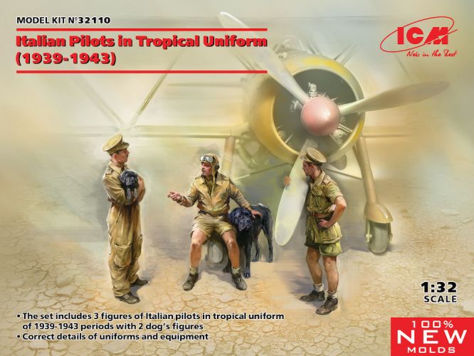 ICM 1/32 32110 ITALIAN PILOTS IN TROPICAL UNIFORM  1939-1943 