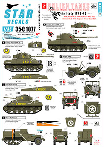 Star Decals 1/35 35-C1077 Polish Tanks in Italy 1943-45. Tanks  Halftrack  Jeep  Armoured Cars.  Available again