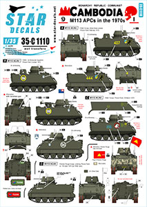 Star Decals 1/35 35-C1110 Cambodia   1. M113 APC in the 1970s.