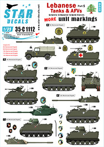 Star Decals 1/35 35-C1112 Lebanese Tanks   AFVs  5. More generic unit insignias for tanks and AFVs.