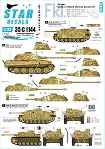 Star Decals 1/35 35-C1144 German Funklenk  Fkl  tanks   2. Remote controlled units  Tiger I  T2 and StuG III Ausf G.