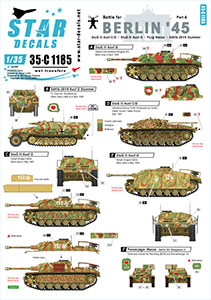 Star Decals 1/35 35-C1185 Berlin   4. SdKfz 251/9 Stummel  StuG III Ausf G  Borgward PzJg Wanze. 