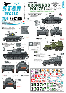 Star Decals 1/35 35-C1187 Ordnungs Polizei   2. Tanks and AFVs mix. Anti Partisan and security service.