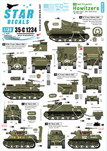 Star Decals 1/35 35-C1234 US S.P. Howitzers. M7 Priest and M8 HMC. 75th-D-Day-Special. 