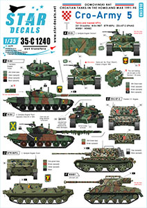 Star Decals 1/35 35-C1240 Cro-Army   5. Croatian tracked AFVs and tanks 1991-93.